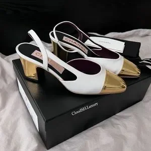 CHANEL ミュール 36 ホワイト Chanel Size 36 23K Mules Lambskin White SHW